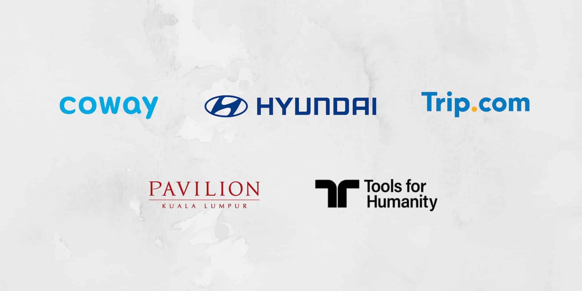Logos of VoxEureka’s new PR clients including Hyundai Malaysia, Coway, Pavilion Group, and Trip.com